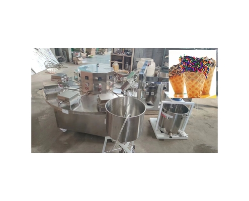 Máquina avançada de fabricação de cone de açúcar laminado para biscoito de waffle gelato Capacidade 280 kg
