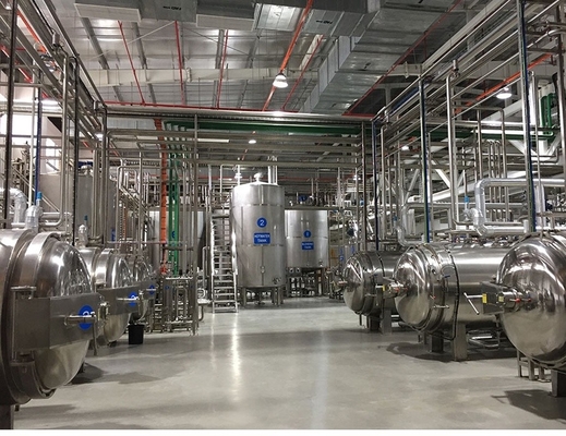 Taxa de produção 1000L/H Linha de processamento de leite de cânhamo industrial para 18000KG de tamanho padrão