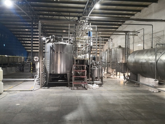 Máquina de produção de leite de soja PLC Linha de processamento de leite aromatizado com aço inoxidável 304/316L