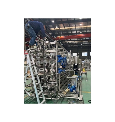 7Máquina de esterilização asséptica de tubo em tubo, controlada por PLC, de 0,5 kW para pasta de morango