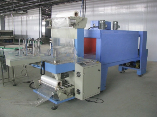 Máquina de embalagem de filmes de encolhimento de garrafas semi-automática a motor elétrico