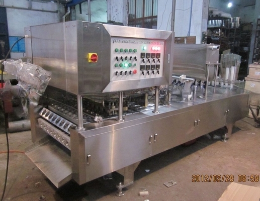 Máquina pneumática de enchimento e vedação de copos de iogurte com sabor para copos de plástico