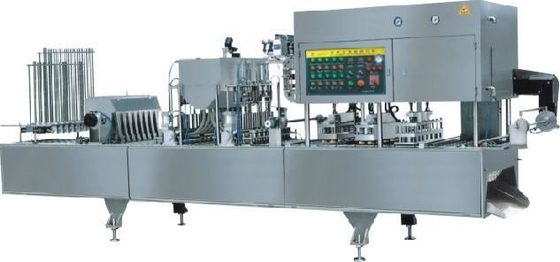 Máquina pneumática de enchimento e vedação de copos de iogurte com sabor para copos de plástico