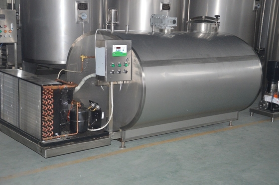 Tanque de armazenamento a frio de leite de aço inoxidável de 800L para processamento industrial e compressor