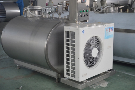Tanque de armazenamento a frio de leite de aço inoxidável de 800L para processamento industrial e compressor