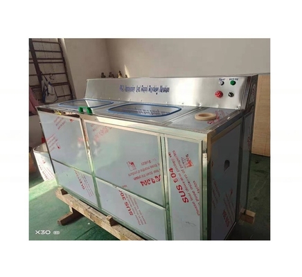 Máquina de lavagem de água em garrafas semiautomática de barril interno externo com velocidade de 100 BPH