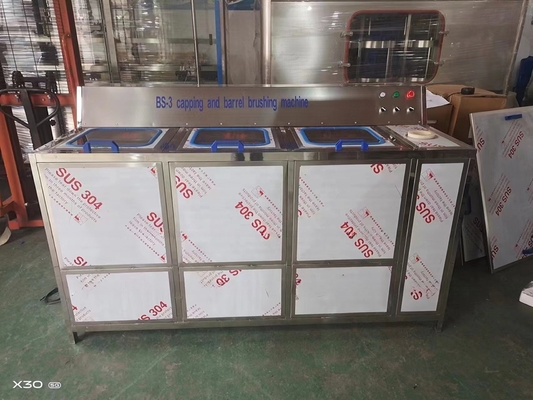 Máquina de lavagem de água em garrafas semiautomática de barril interno externo com velocidade de 100 BPH