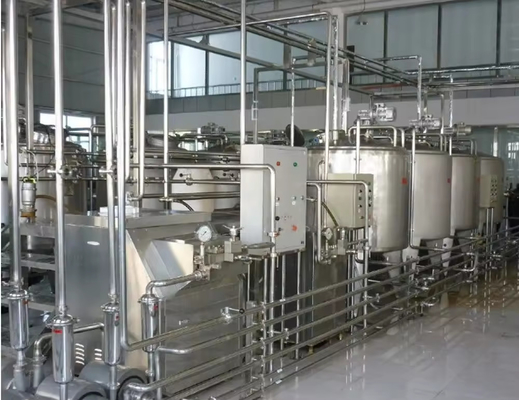 Linha de processamento de leite de qualidade alimentar com sistema de controlo PLC e alimentação de 380V/50Hz