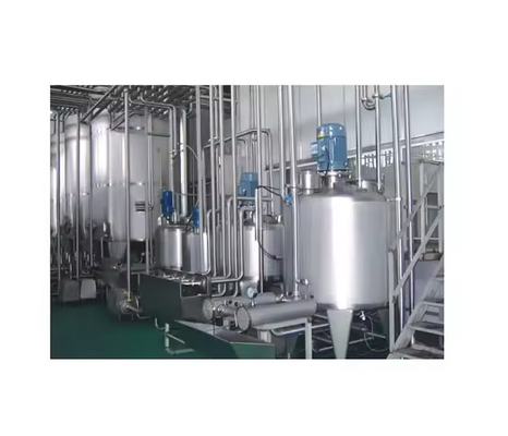 Linha de processamento de leite de qualidade alimentar com sistema de controlo PLC e alimentação de 380V/50Hz