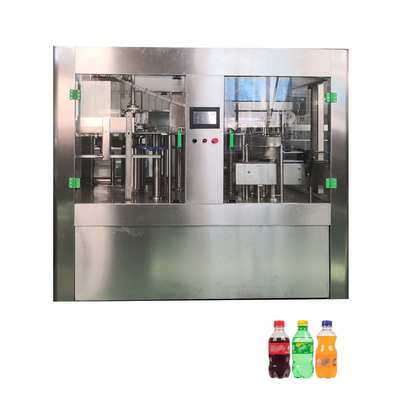 Máquina de enchimento e tampa de enxaguamento isobárico para enchimento de bebidas carbonatadas em garrafas PET Unidade 3 em 1 10000 bph