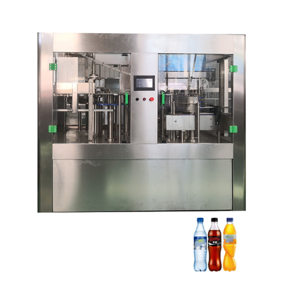 Máquina de enchimento e tampa de enxaguamento isobárico para enchimento de bebidas carbonatadas em garrafas PET Unidade 3 em 1 10000 bph
