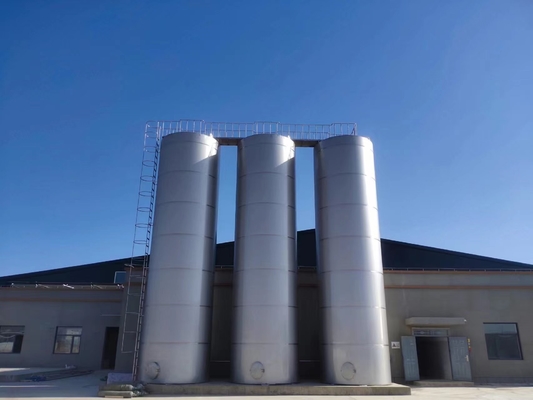 Silos de leite de 10 a 100 t, feitos de matérias-primas SS316l e leite de cabra, matéria-prima para fábricas de leite
